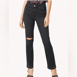 Paige Night Owl Destructed Cindy Black Denim Jeans 28